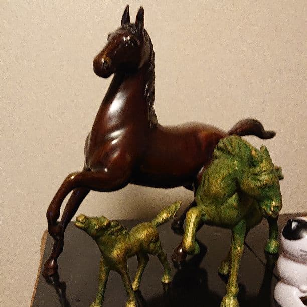 馬、ブロンド像3体セット
