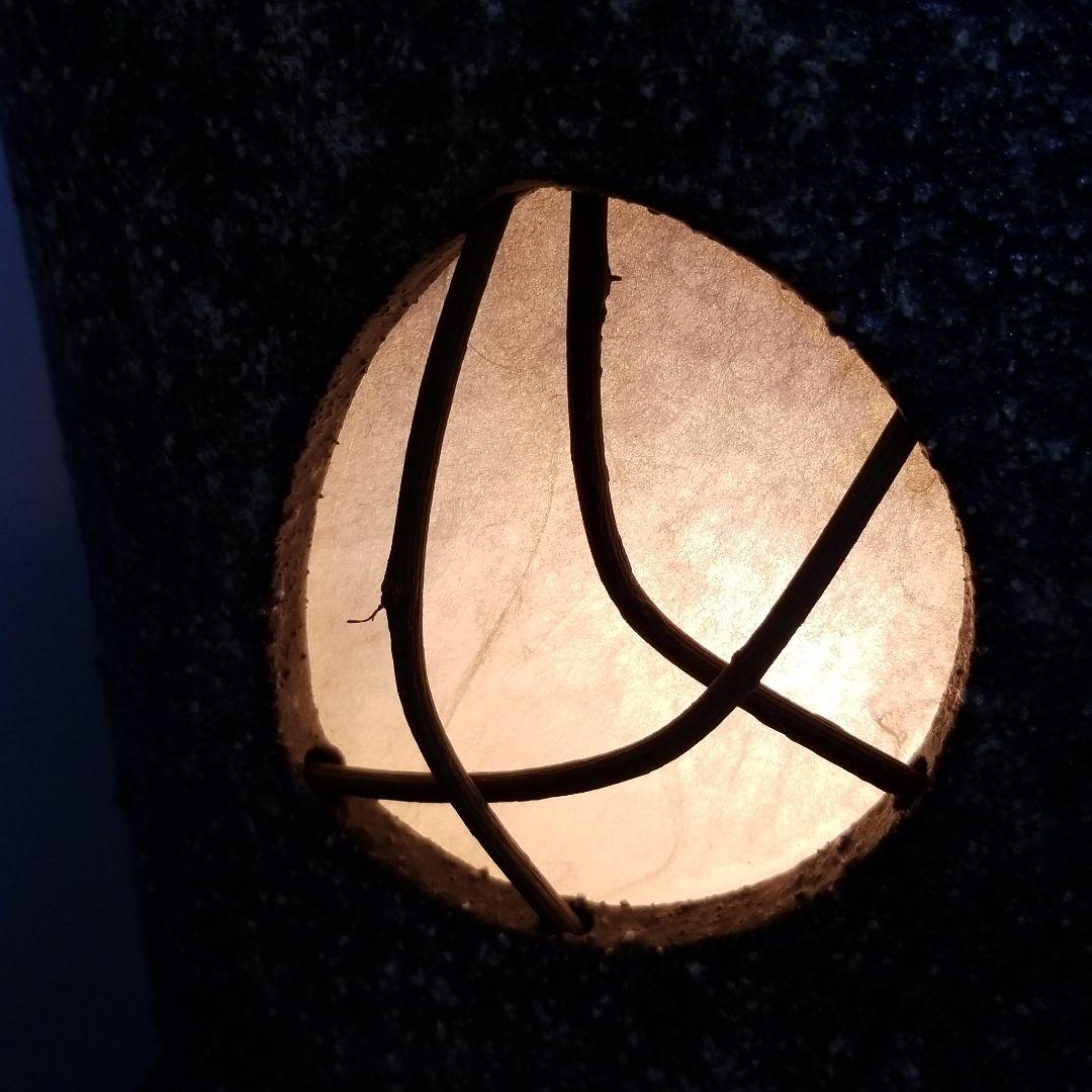 信楽焼 屋内灯 枝乗りふくろう 高さ36cm