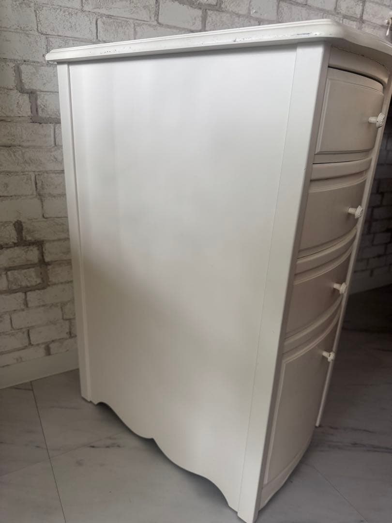 アップタウンスタイル　リリーホワイトファイルキャビネット　木製チェスト 送料込