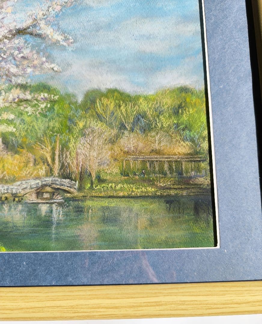 桜　癒しのパステル画 　フレーム付き