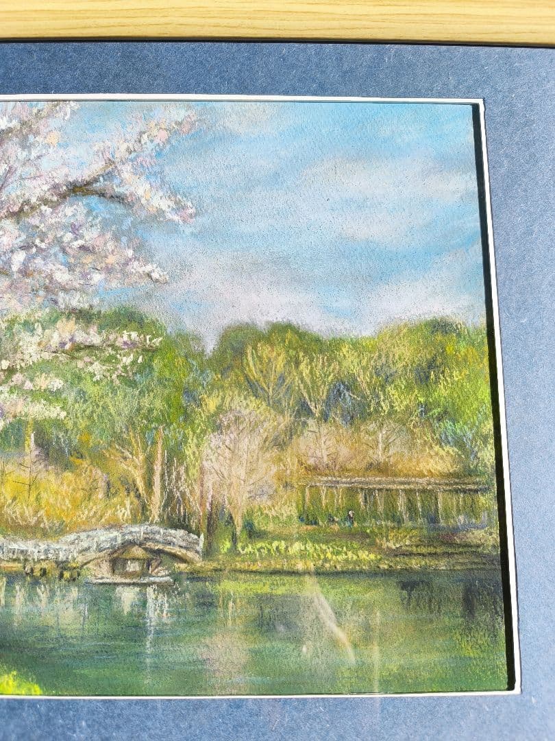 桜　癒しのパステル画 　フレーム付き