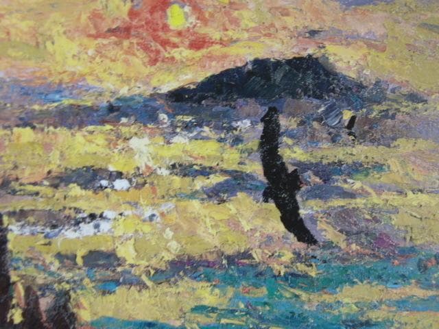 千本裕三、【大和国原】、希少な額装用画集より、新品額装付、状態良好