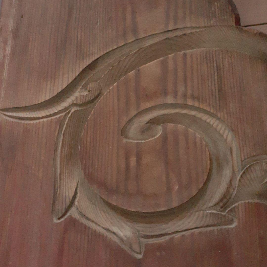 アンティーク　木製　彫り物　飾り　細工　棚受け　昭和レトロ　町家　雑貨