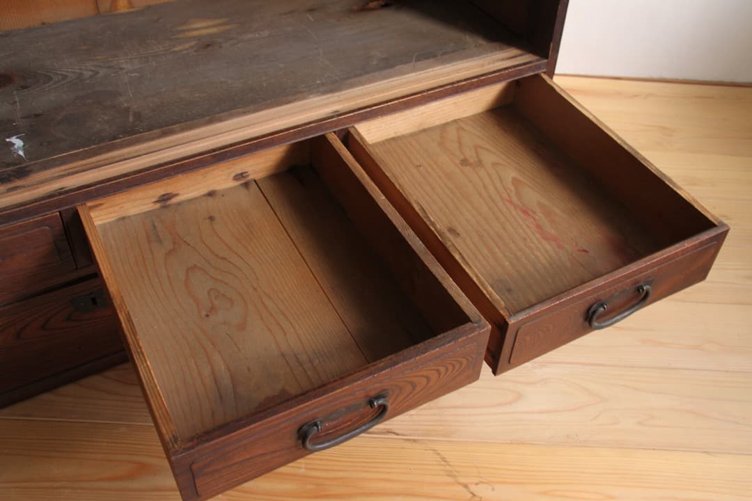 収納棚　食器棚　本棚　木製　古道具　古家具　ビンテージ　アンティーク　レトロ