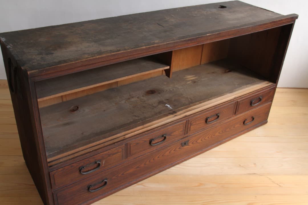 収納棚　食器棚　本棚　木製　古道具　古家具　ビンテージ　アンティーク　レトロ