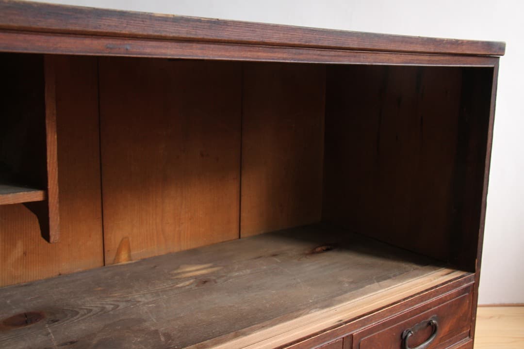 収納棚　食器棚　本棚　木製　古道具　古家具　ビンテージ　アンティーク　レトロ