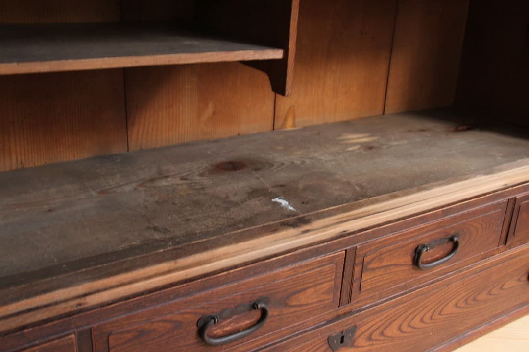 収納棚　食器棚　本棚　木製　古道具　古家具　ビンテージ　アンティーク　レトロ