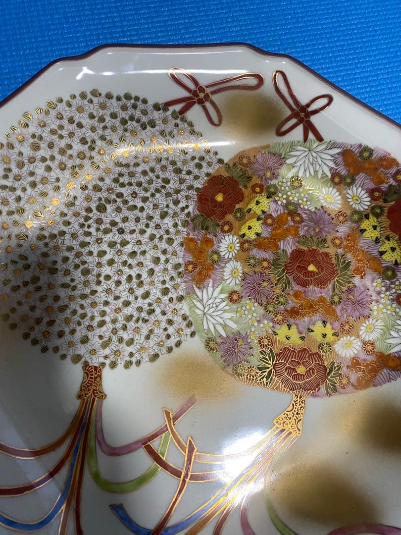 九谷焼　花詰　飾り皿　30㎝