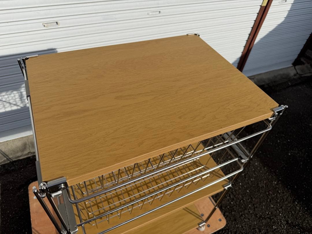【美品】無印 ステンレスユニットシェルフ オーク材棚セット 小