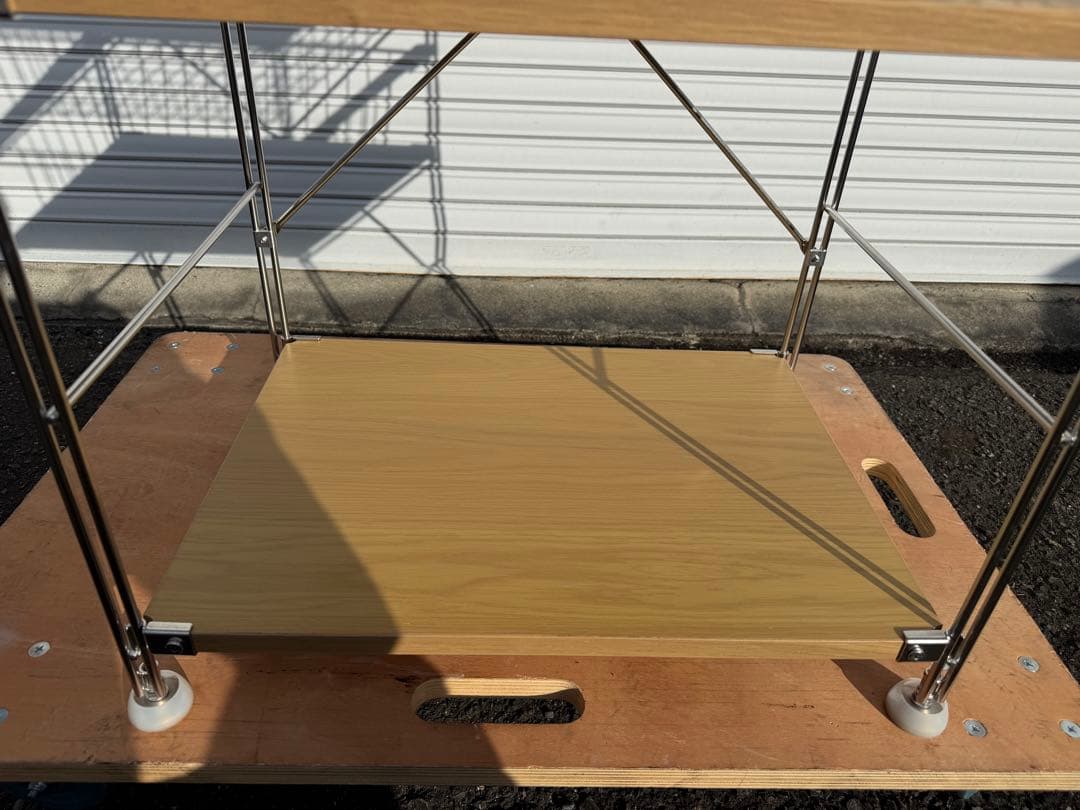 【美品】無印 ステンレスユニットシェルフ オーク材棚セット 小