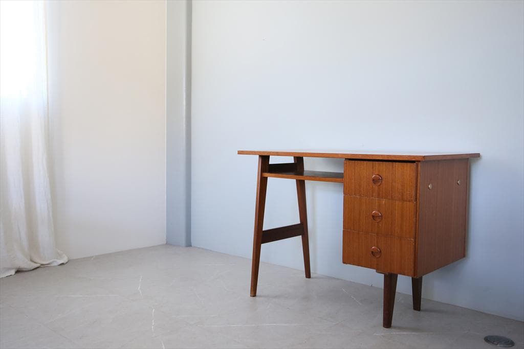 英国アンティーク古木デスク/作業台/勉強机/木製テーブル/オフィス(90-248