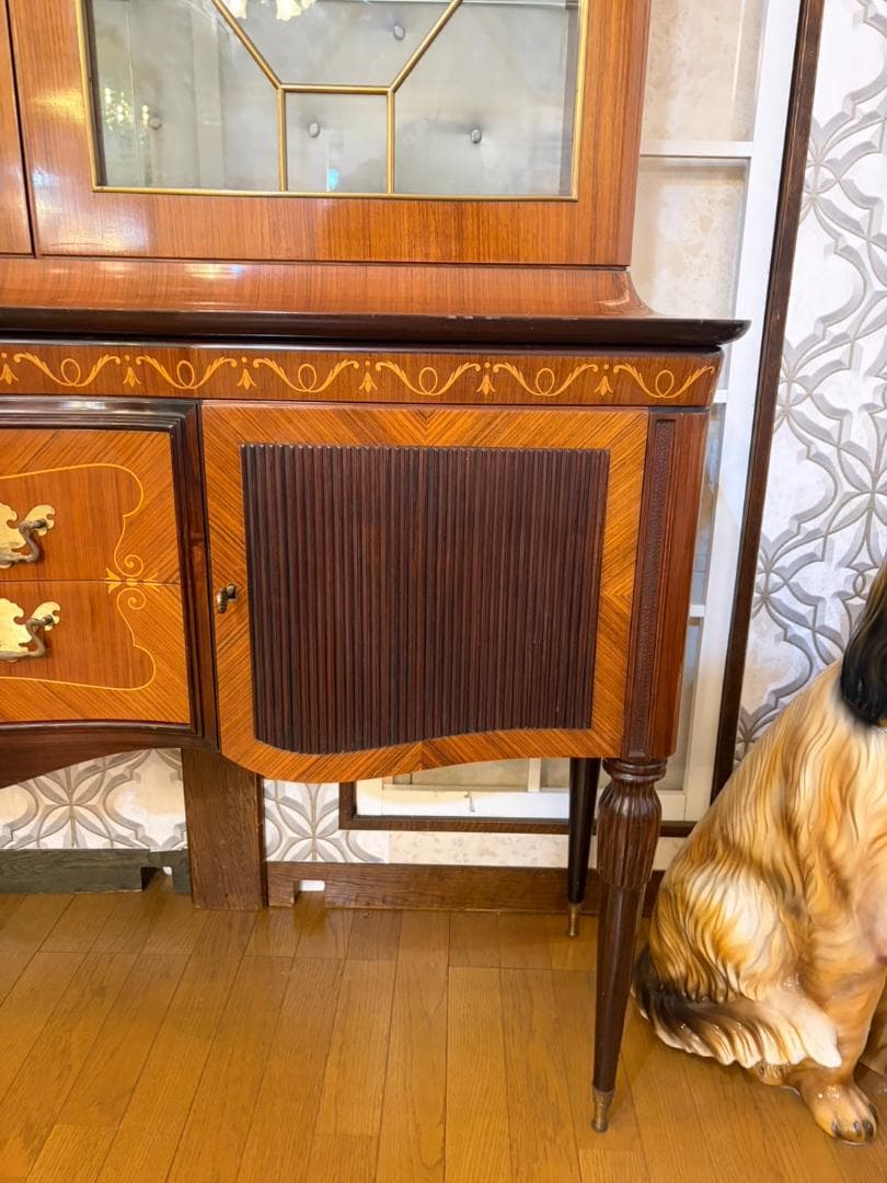 イタリア 象嵌 ブックケース 飾り棚 キャビネット W182cm カントゥ