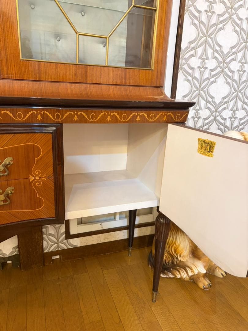 イタリア 象嵌 ブックケース 飾り棚 キャビネット W182cm カントゥ