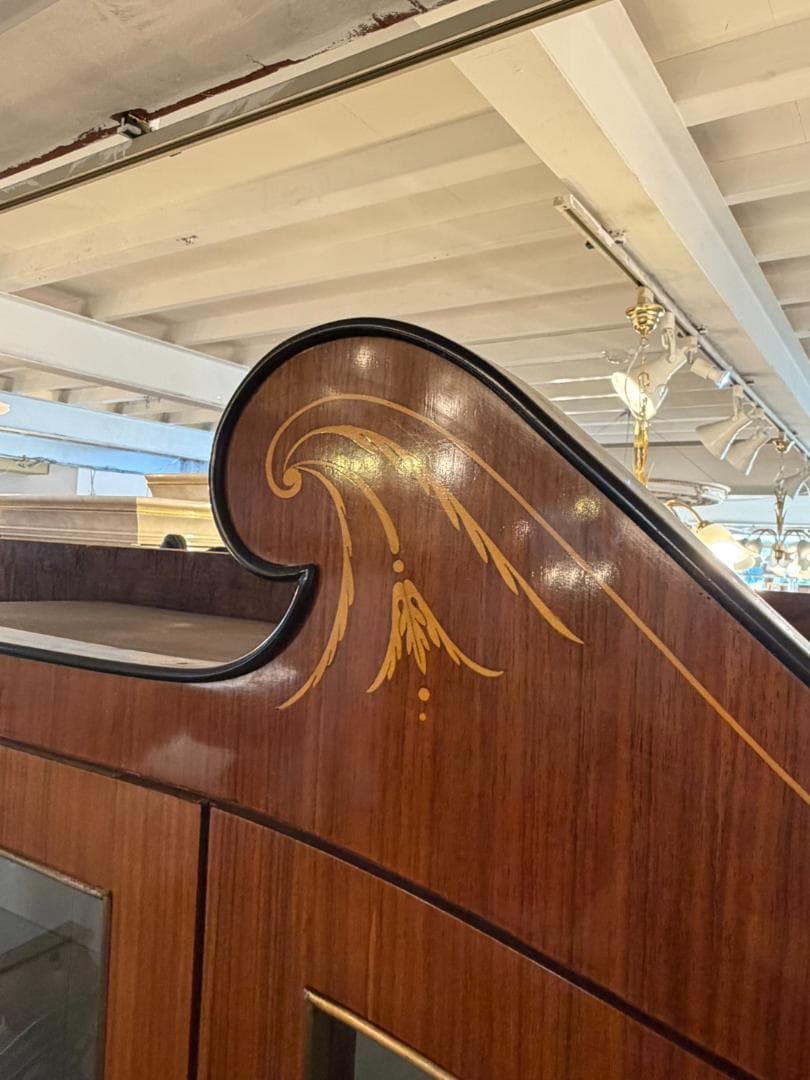 イタリア 象嵌 ブックケース 飾り棚 キャビネット W182cm カントゥ