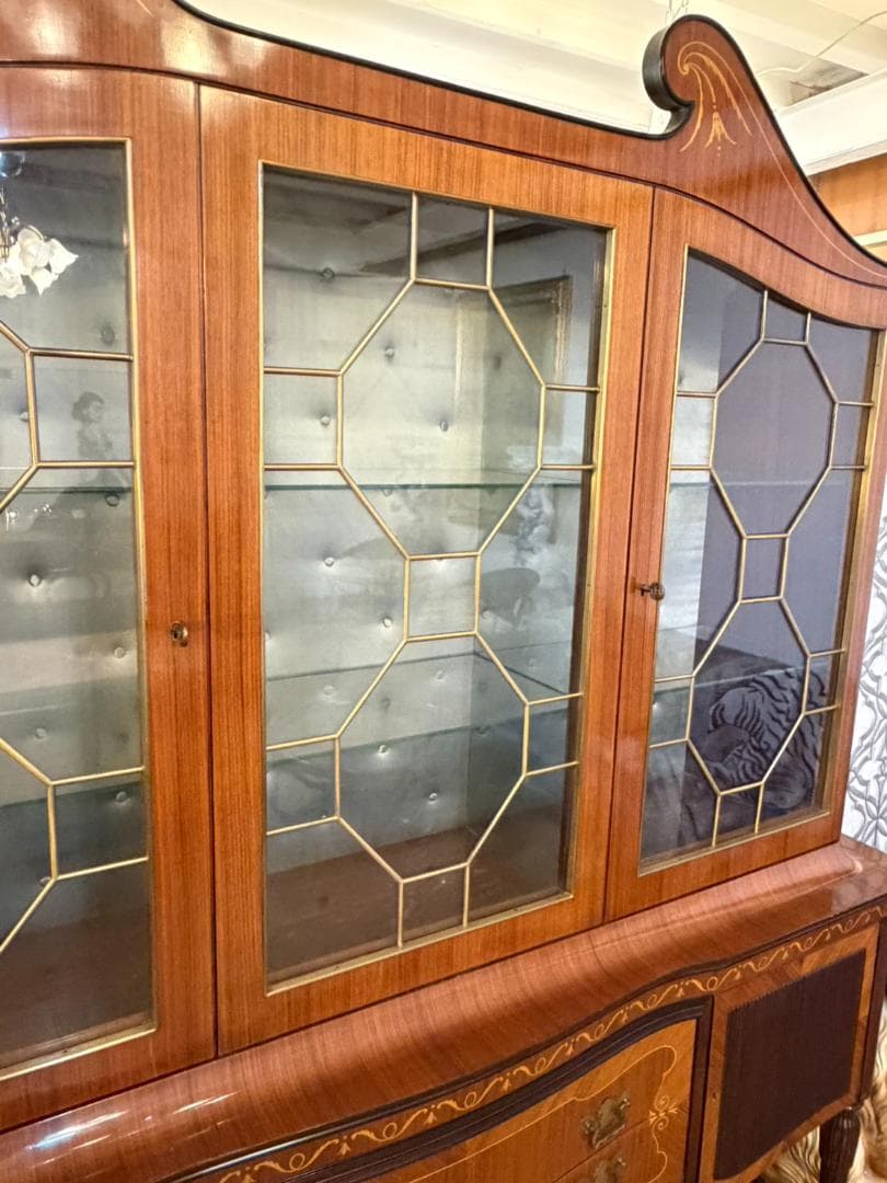 イタリア 象嵌 ブックケース 飾り棚 キャビネット W182cm カントゥ