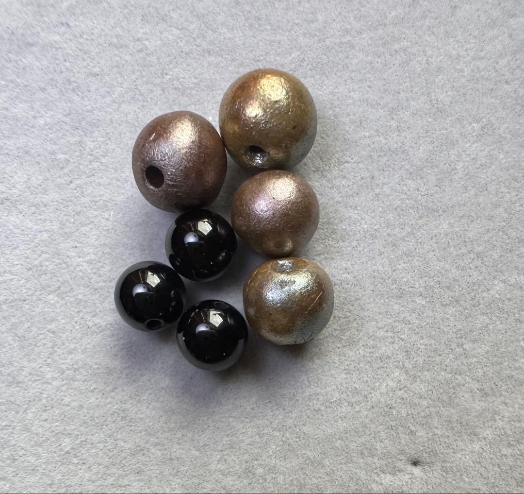 金彩備前焼ビーズとオニキスのブレスレット