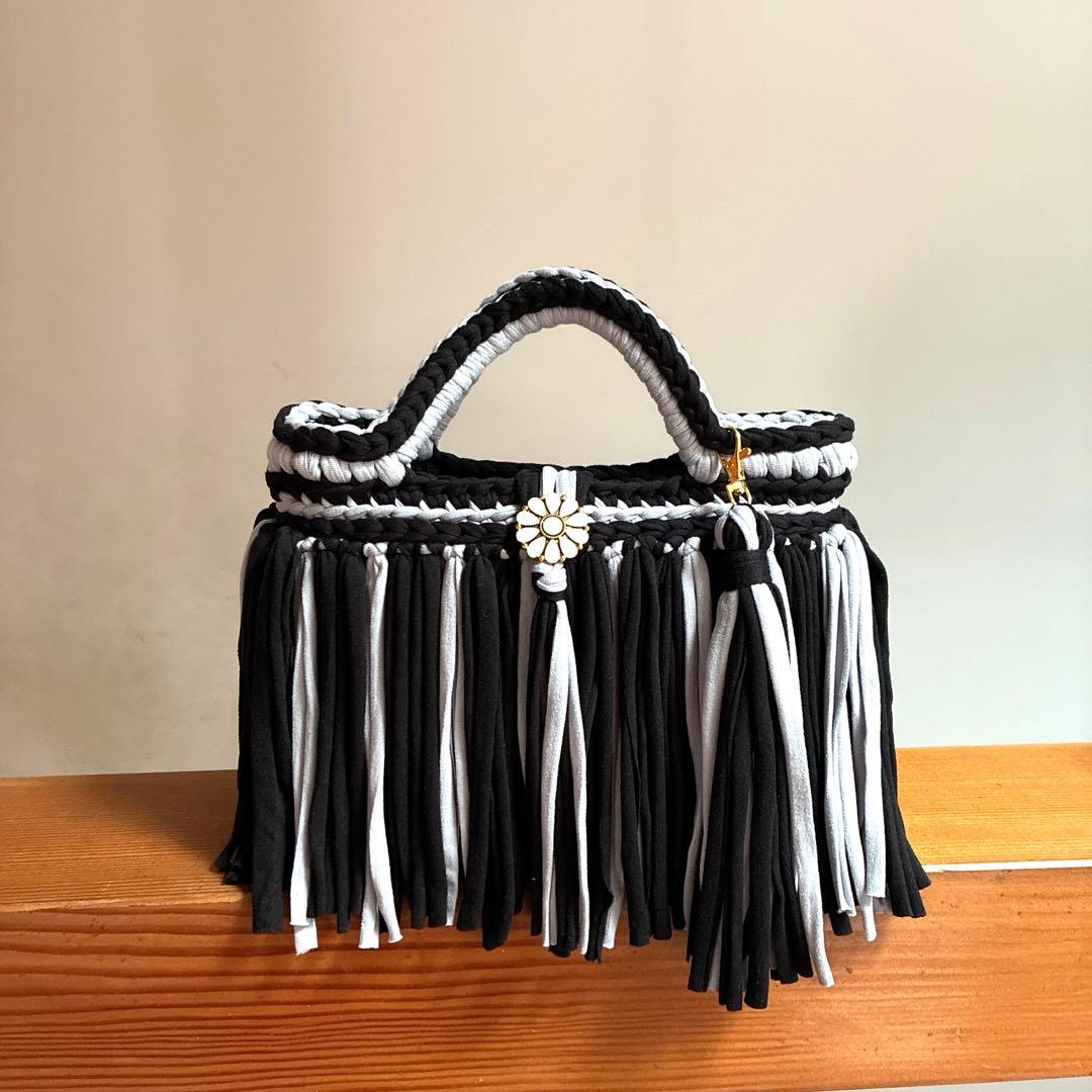 Hanako様♡ズパゲッティ マルシェバッグ　フリンジ