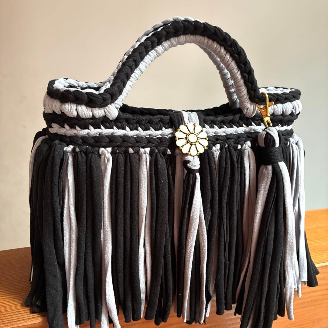 Hanako様♡ズパゲッティ マルシェバッグ　フリンジ