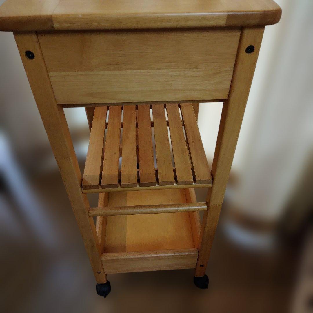 木製・折り畳み式・キッチンワゴン