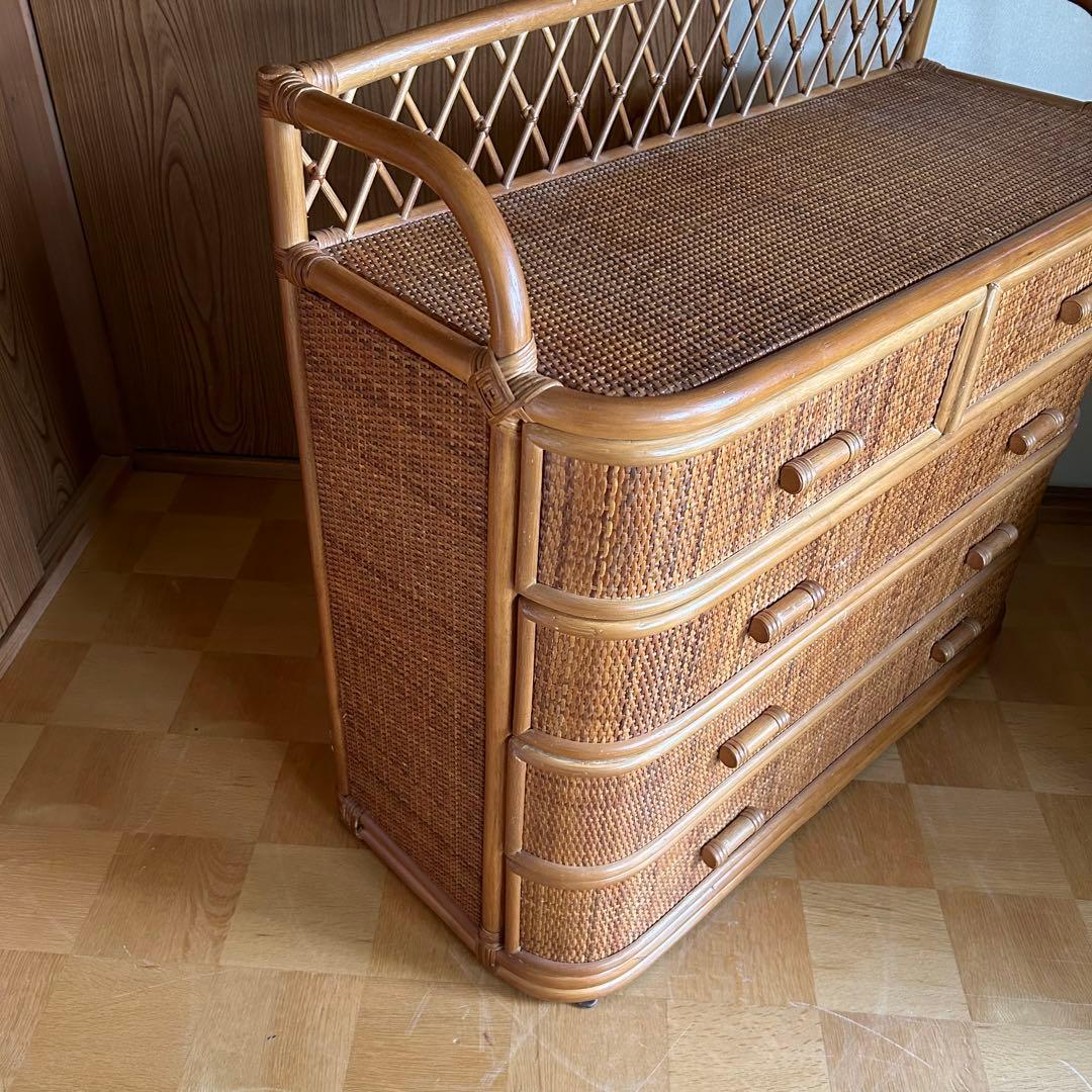 ラタン　籐　キャビネット　箪笥