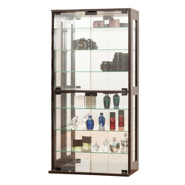 《新品・送料無料》コレクションケース (ホワイト) (ダークブラウン)