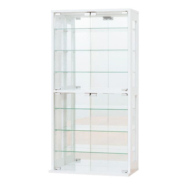 《新品・送料無料》コレクションケース (ホワイト) (ダークブラウン)