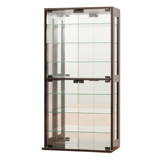 《新品・送料無料》コレクションケース (ホワイト) (ダークブラウン)