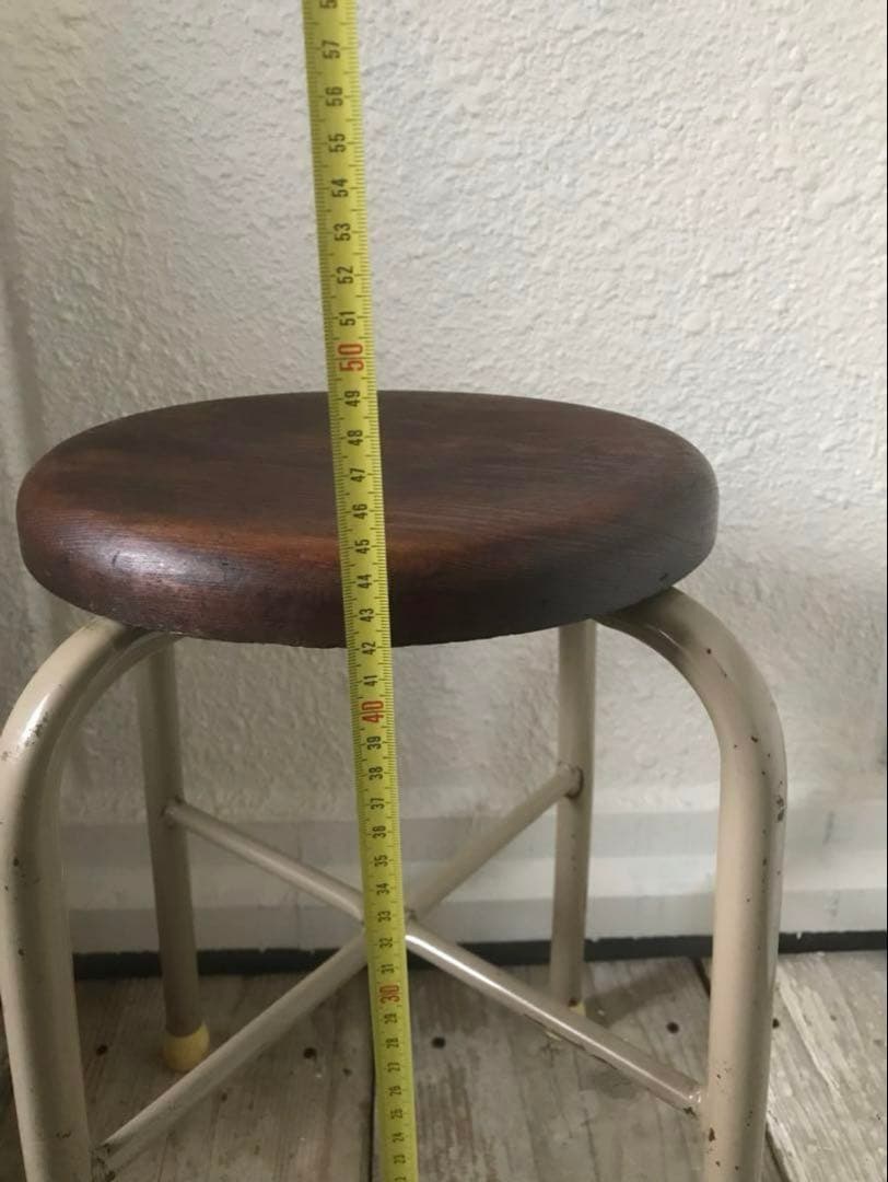 昭和レトロな丸椅子　パイプスツール　古道具