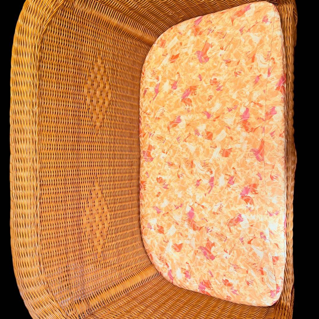 【レア】 2-3人掛け用ラタンソファ ナチュラルチェア ヴィンテージ天然素材 籐