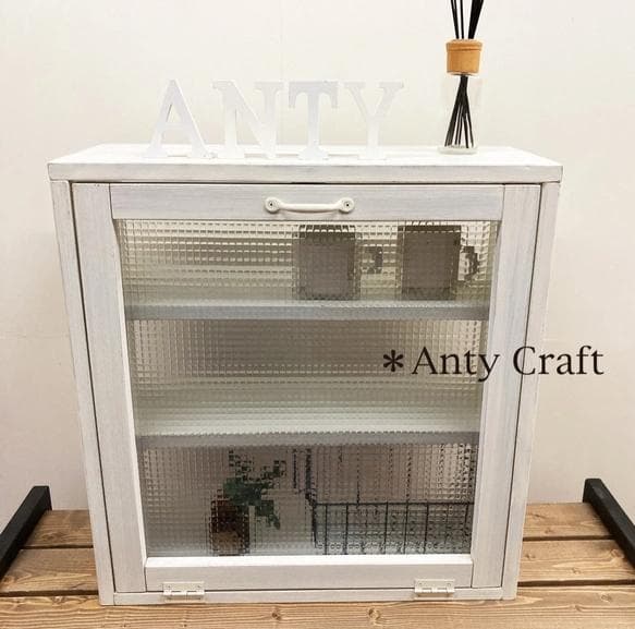 【サイズオーダー可】【引取可能】扉付きキッチン収納カフェ風食器棚 スパイスラック