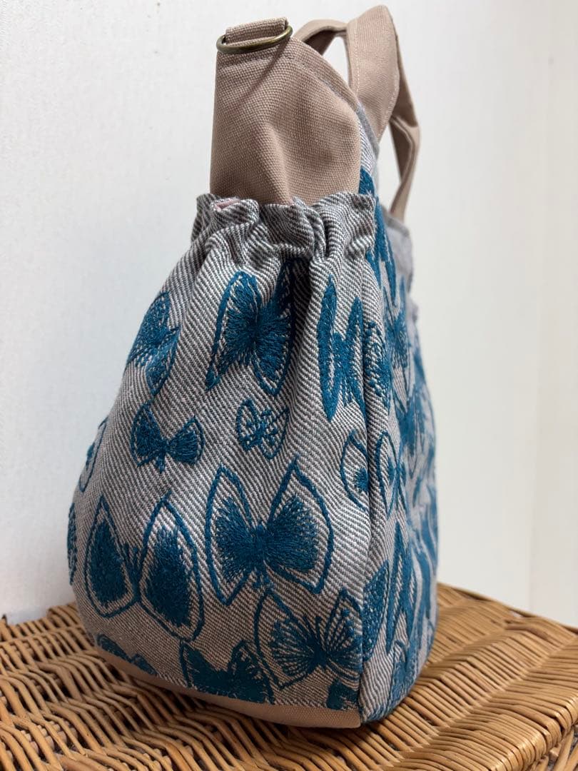 ミナペルホネン＊sky flowerギャザポケバッグ✂️ハンドメイド