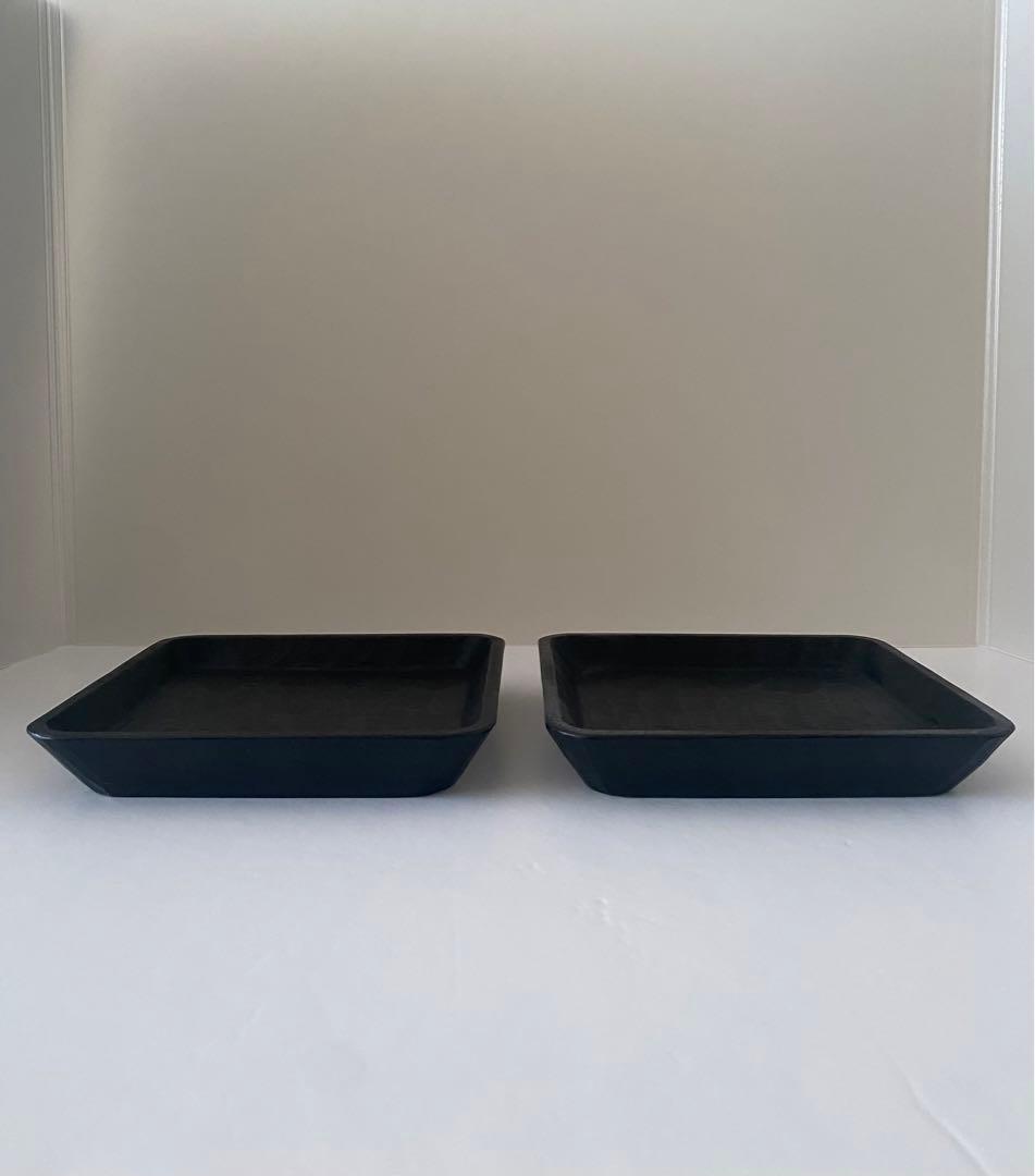 三谷龍二　漆　黒漆　プレート　2点セット