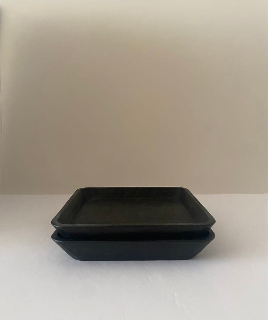 三谷龍二　漆　黒漆　プレート　2点セット