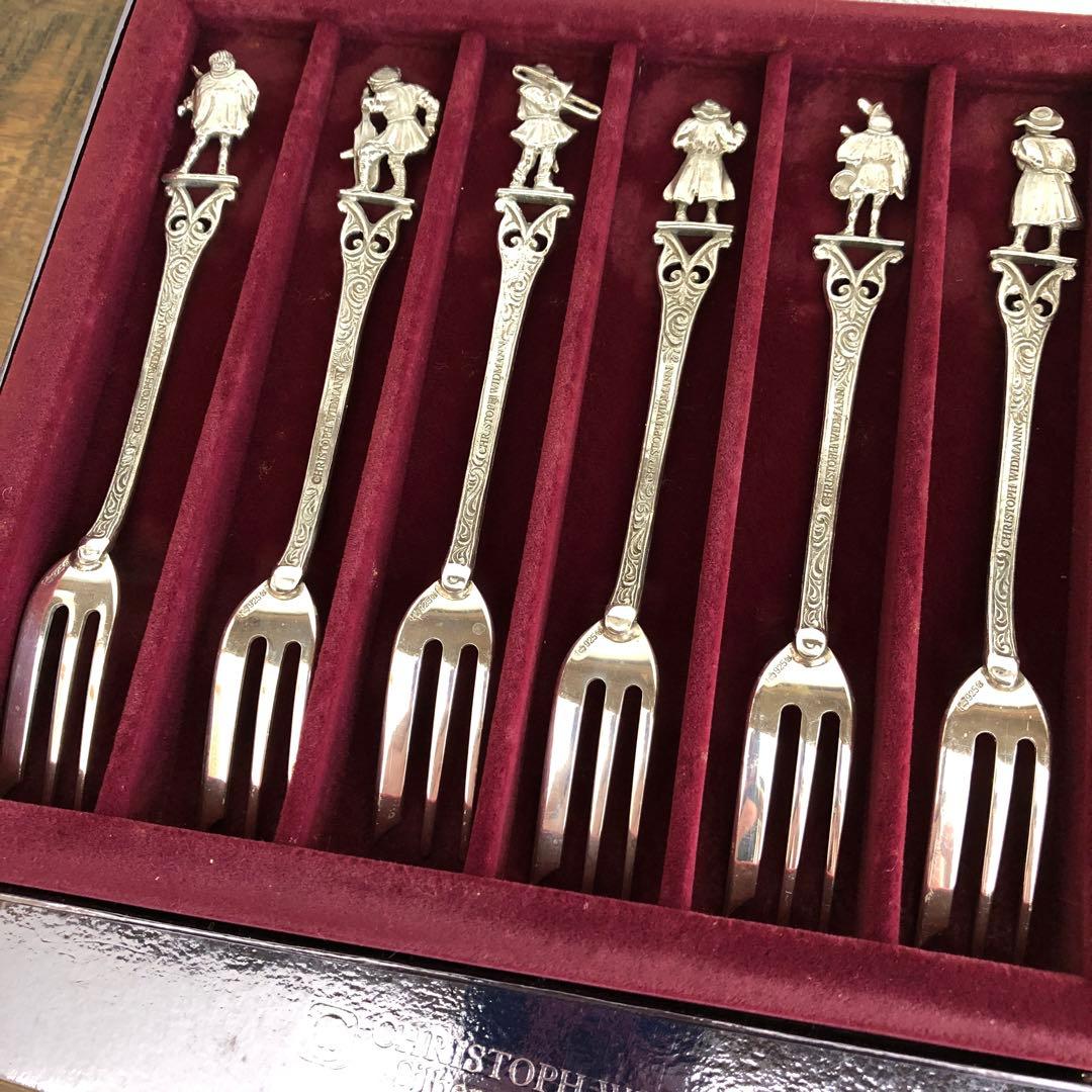 クリストフウィドマン　シルバー925 フォーク6客セット　中世の音楽家　純銀