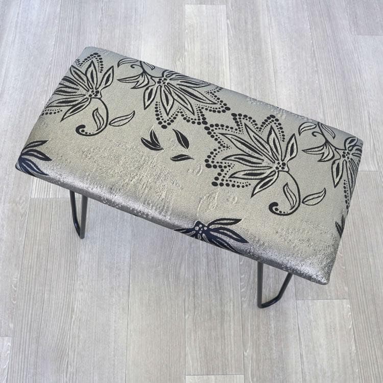 和モダン ベンチスツール シルバーゴールド