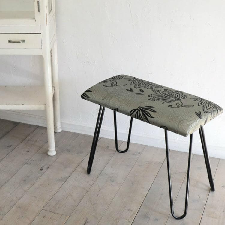 和モダン ベンチスツール シルバーゴールド