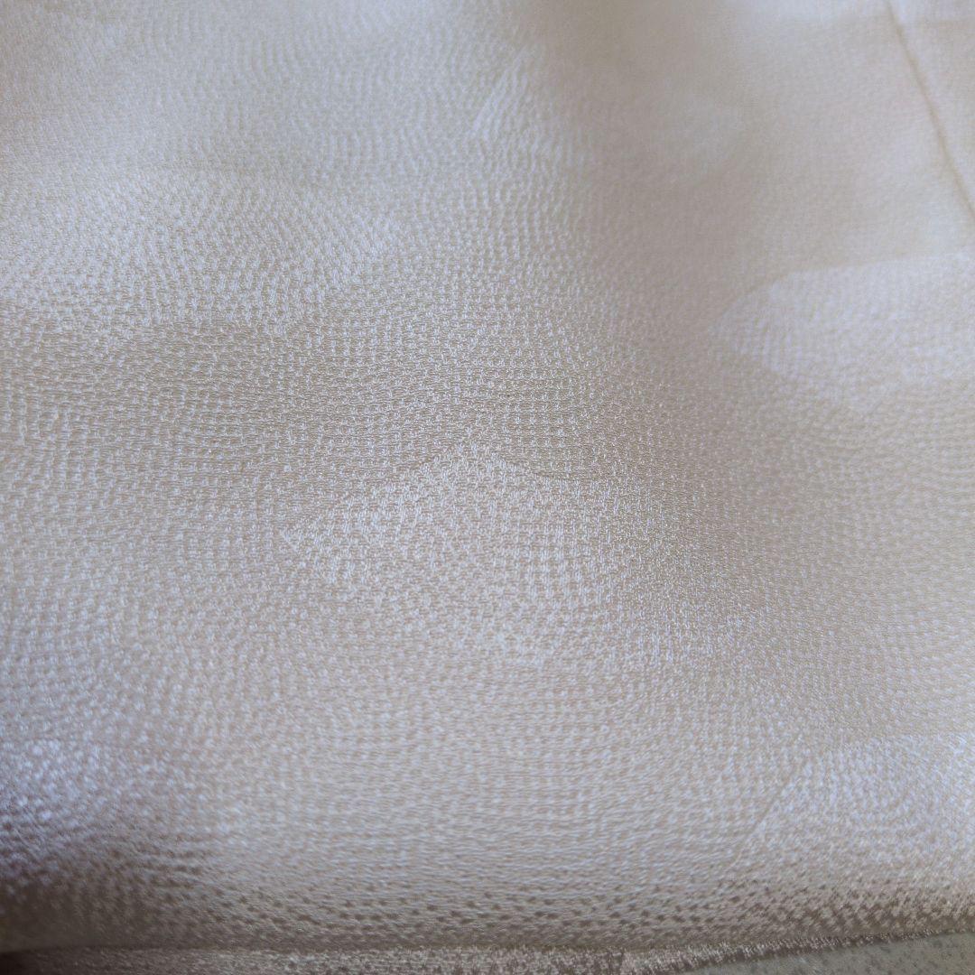 七五三３歳正絹縮緬扇柄入り手縫いの被布（中綿無し）ミルキーホワイト