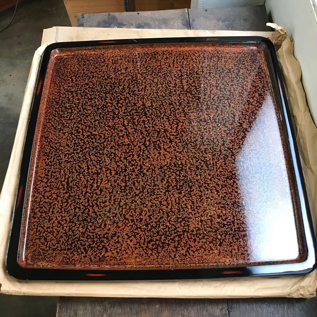 美品 螺鈿津軽塗り 天然木 漆塗り 炬燵板 こたつ 天板 61cm 伝統工芸