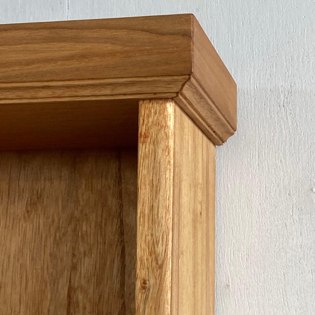 古い木製 壁掛け 飾り棚 オープンシェルフ カップ棚