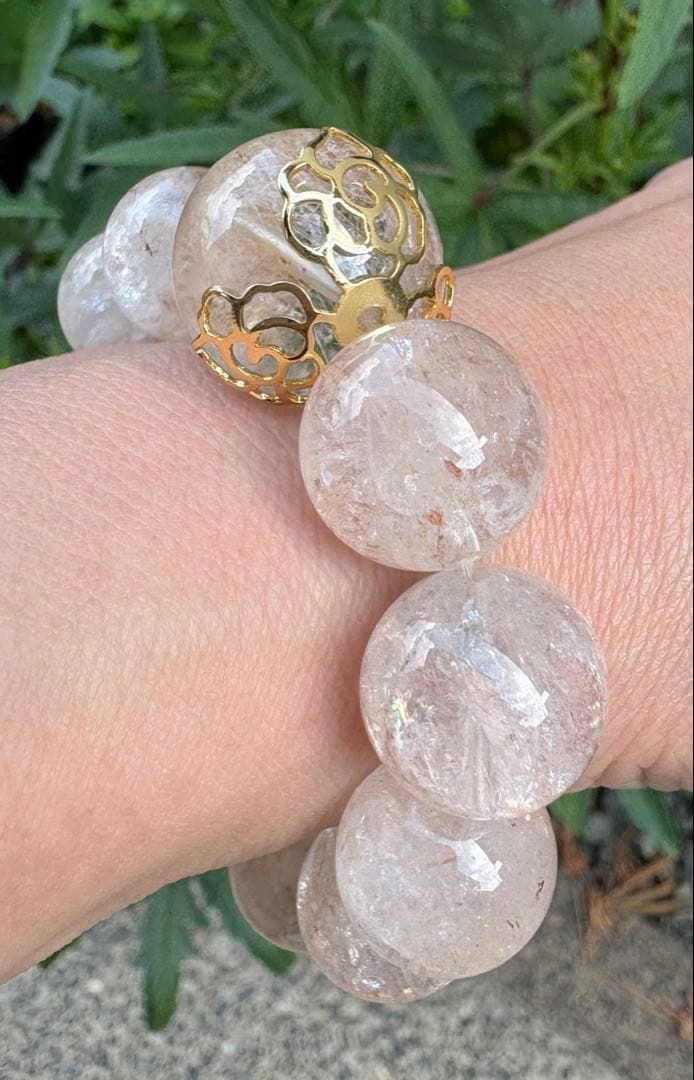 天然石ガーデン＆ピンククォーツのブレス