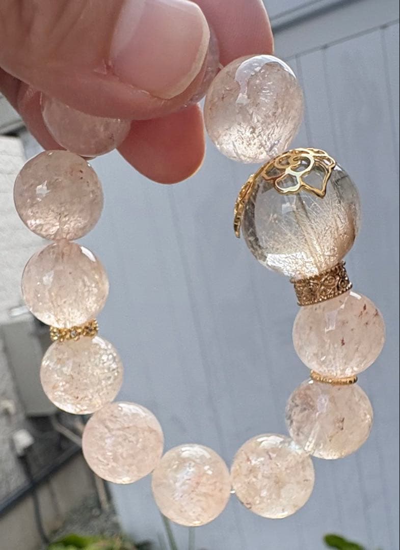 天然石ガーデン＆ピンククォーツのブレス