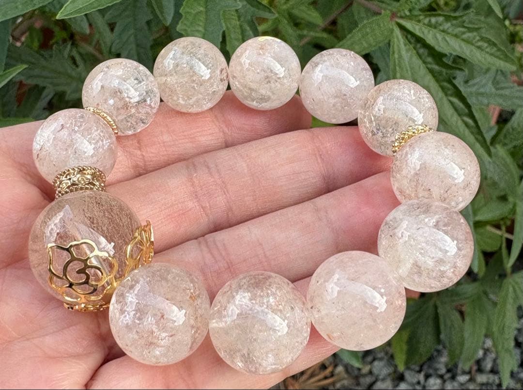 天然石ガーデン＆ピンククォーツのブレス