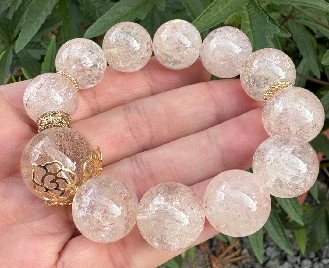 天然石ガーデン＆ピンククォーツのブレス