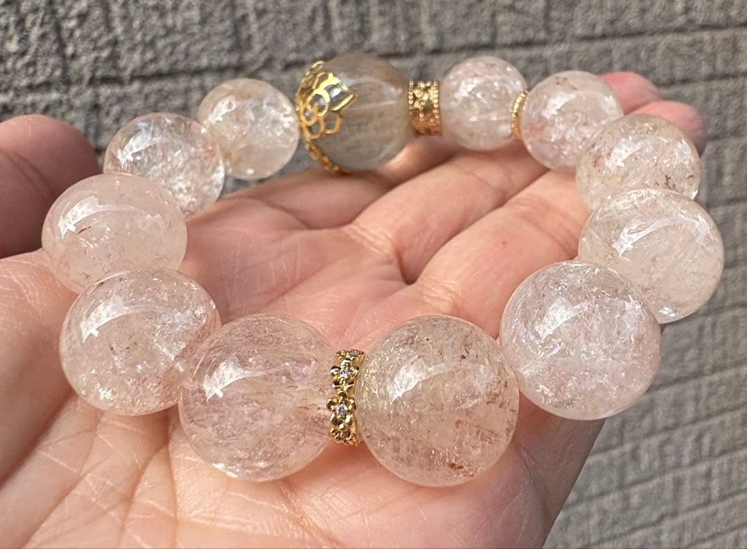 天然石ガーデン＆ピンククォーツのブレス