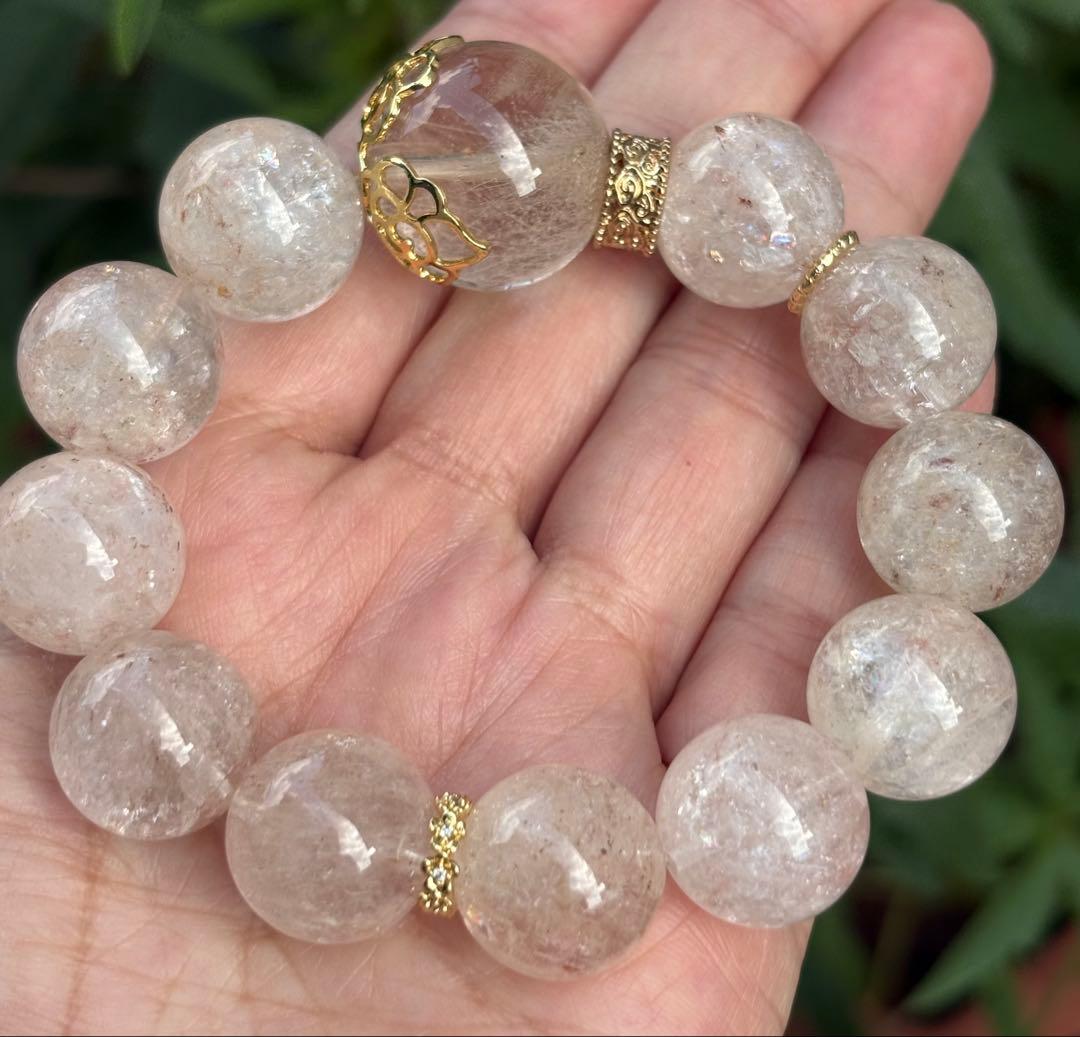 天然石ガーデン＆ピンククォーツのブレス