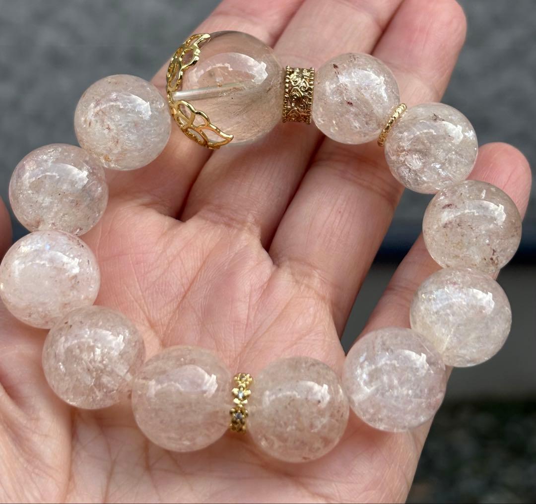 天然石ガーデン＆ピンククォーツのブレス