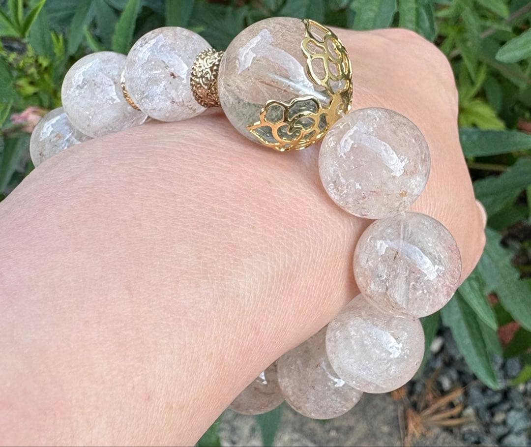 天然石ガーデン＆ピンククォーツのブレス