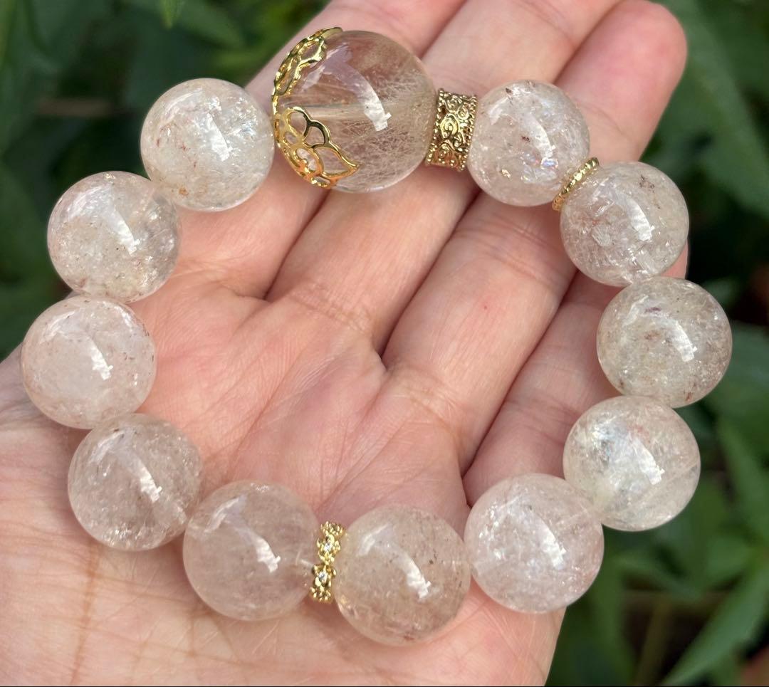 天然石ガーデン＆ピンククォーツのブレス