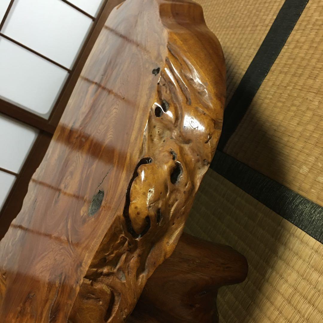 座卓　一枚板　重厚感あり