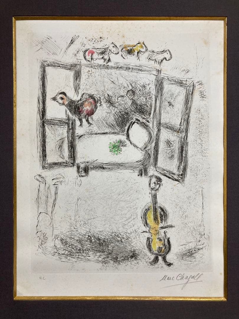 特別出品】マルク・シャガール エッチング 直筆サイン 額装 版画 絵画